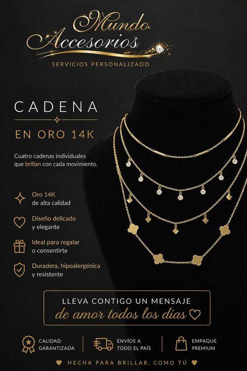 Joyería en oro 14k Mundo Accesorios 5